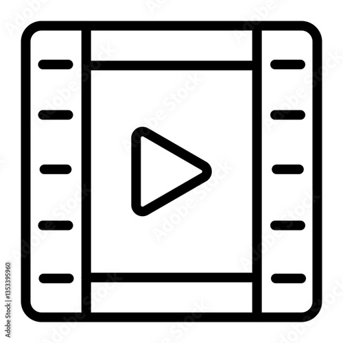 Video File Vector Line Icon Design