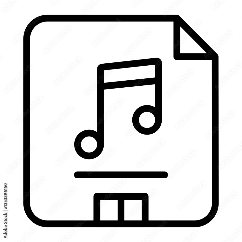 Audio File Vector Line Icon Design Audio File Vector Line Icon Design