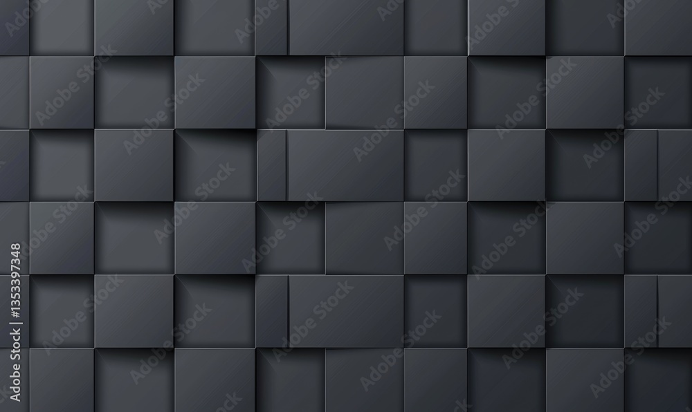 A repeating pattern composed of many dark grey square blocks A repeating pattern composed of many dark grey square blocks