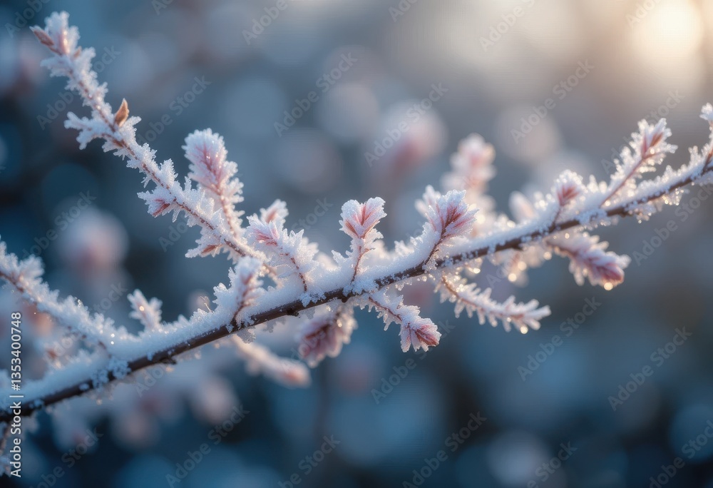 Frozen Winter Branch Delicate Frost Nature Scene Beautiful Winter Wonderland Peaceful Wintertime Frozen Winter Branch Delicate Frost Nature Scene Beautiful Winter Wonderland Peaceful Wintertime