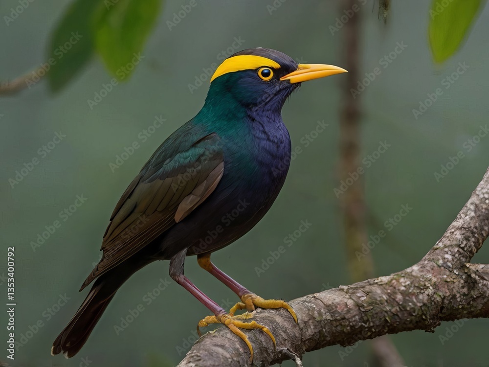 Yellow-eyed Starling (Aplonis mystacea) – A rare and little-known forest starling from Papua New Guinea. Yellow-eyed Starling (Aplonis mystacea) – A rare and little-known forest starling from Papua New Guinea.