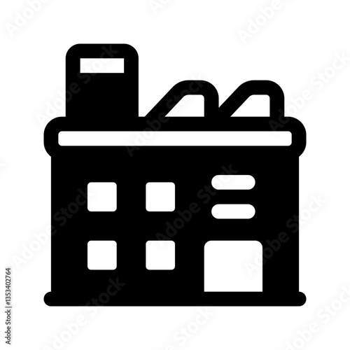 Factory Glyph Icon. Single icon, glyph vector icon