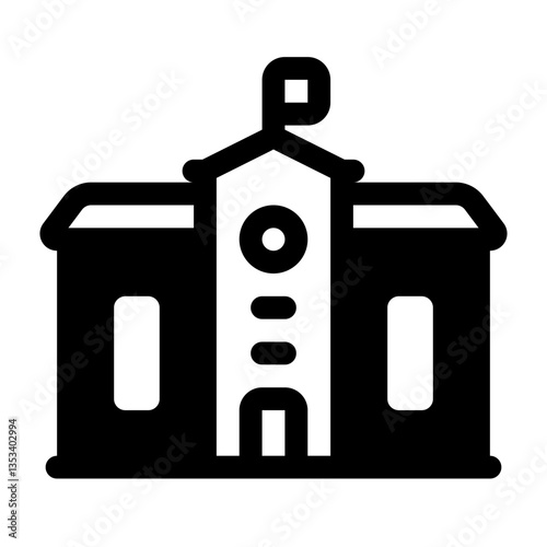 School Glyph Icon. Single icon, glyph vector icon