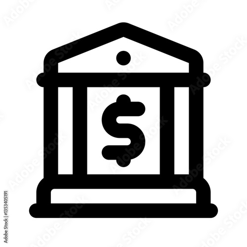 Bank Simple Line Icon. Single icon, line vector icon