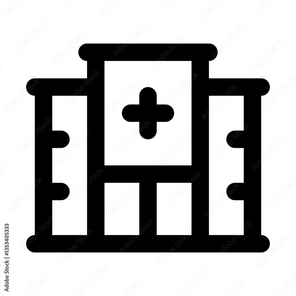 Hospital Simple Line Icon. Single icon, line vector icon Hospital Simple Line Icon. Single icon, line vector icon