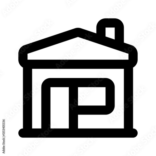 House Simple Line Icon. Single icon, line vector icon