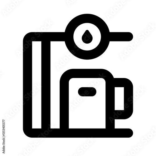 Petrol Station Simple Line Icon. Single icon, line vector icon