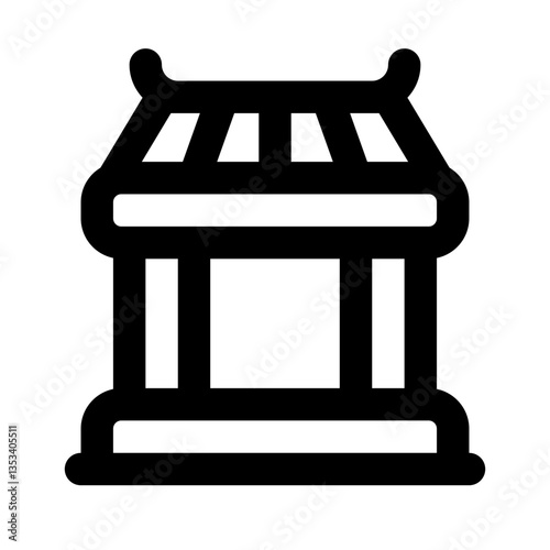 Temple Simple Line Icon. Single icon, line vector icon