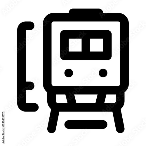 Train Station Simple Line Icon. Single icon, line vector icon