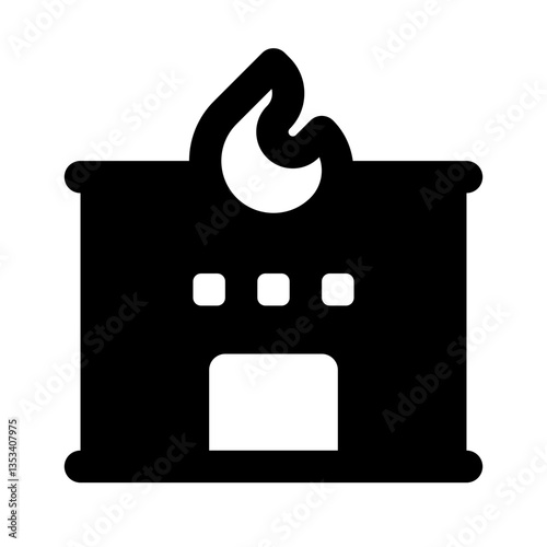 Fire Station Simple Glyph Icon. Single icon, glyph vector icon	