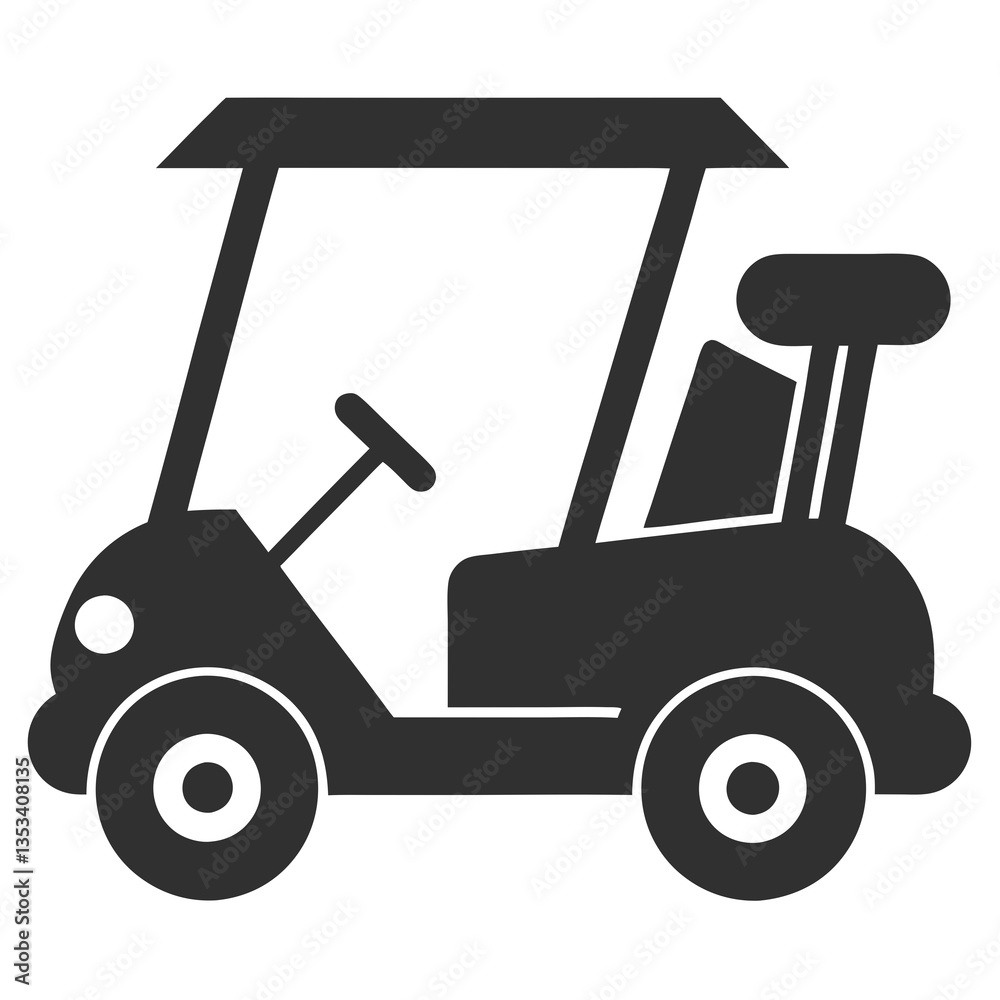 Fototapeta premium golf cart silhouette vector illustration