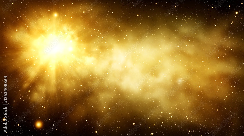 A celestial view of bright light and numerous star particles A celestial view of bright light and numerous star particles