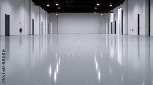 Empty warehouse interior, modern design (1)