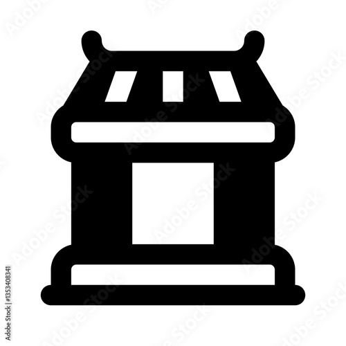 Temple Simple Glyph Icon. Single icon, glyph vector icon	