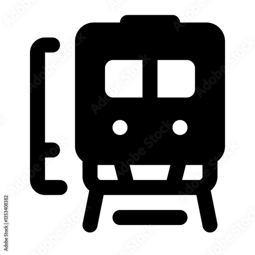 Train Station Simple Glyph Icon. Single icon, glyph vector icon	