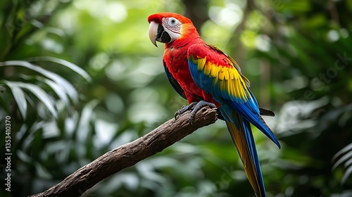 Vibrant Macaw Perched on Branch