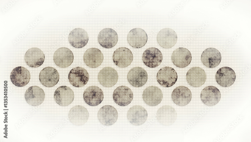 Edgy Aesthetics: Muted Circle Shapes with Distressed Textures in a Flat Grunge Inspired Seamless Pattern for Alternative Brand Statements - Cute Vector Illustration for Smart Business Tone Edgy Aesthetics: Muted Circle Shapes with Distressed Textures in a Flat Grunge Inspired Seamless Pattern for Alternative Brand Statements - Cute Vector Illustration for Smart Business Tone