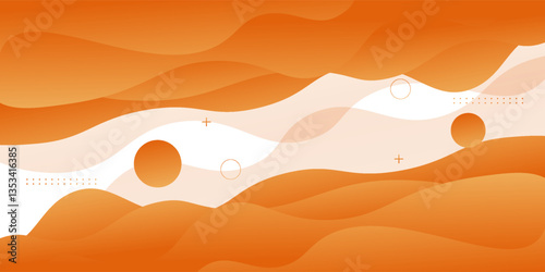 Abstract 3D colorful bright orange wave banner background. Liquid fluid pattern design. Vector Eps10
