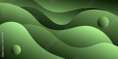 Abstract colored green background with liquid wave pattern. Trendy background concept. Vector Eps10