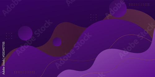 Abstract purple geometric gradient wave on background. Modern purple design on dark background for poster, banner and business card. Vector eps10