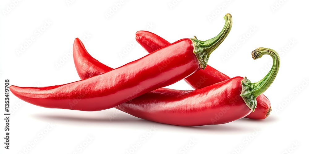 Vibrant Red Chili Peppers: A Close-Up Still Life Vibrant Red Chili Peppers: A Close-Up Still Life