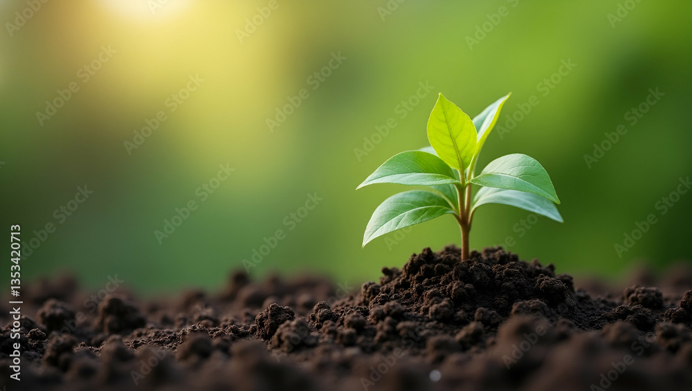 Small Plant in Soil: Symbol of New Life and Environmental Sustainability Small Plant in Soil: Symbol of New Life and Environmental Sustainability