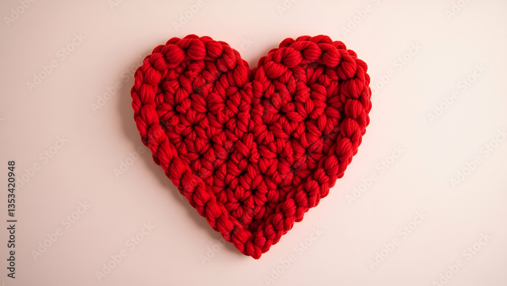 Flat Red Yarn Heart on Wall: A Creative Symbol of Love and Artistic Expression in Decor Flat Red Yarn Heart on Wall: A Creative Symbol of Love and Artistic Expression in Decor