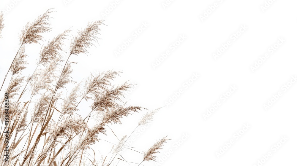 Fototapeta premium Illuminated Stalks Against a White Background