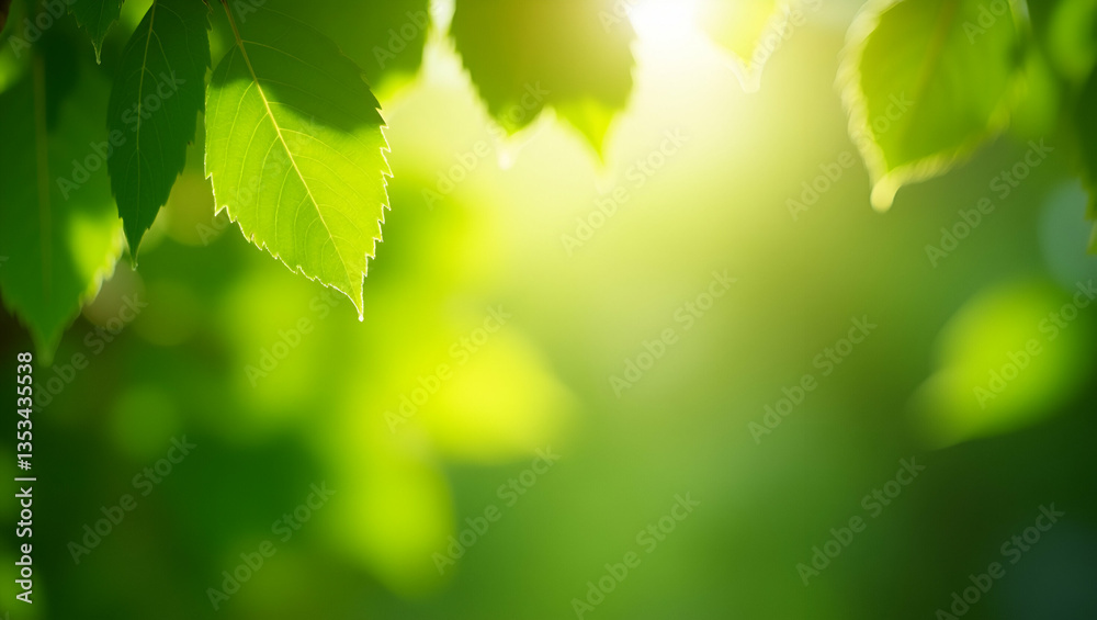 Soft Sunlight Through Green Leaves: Peaceful Nature Photo Concept Soft Sunlight Through Green Leaves: Peaceful Nature Photo Concept