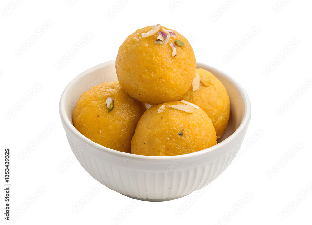Freshly made laddu sweet isolated on a white transparent background PNG cutout, perfect for culinary projects, recipe cards, and design work Freshly made laddu sweet isolated on a white transparent background PNG cutout, perfect for culinary projects, recipe cards, and design work