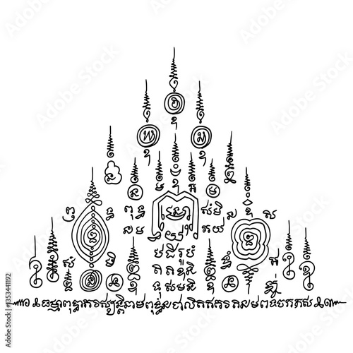 Thai traditional tattoo. The meaning is Protection, Meditation, Healing and Ritual