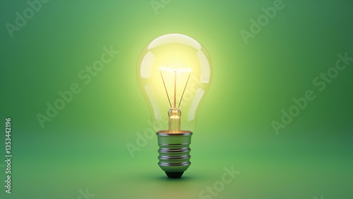 Flat Light bulb symbolizes green energy and clean circular power solutions showcasing eco friendly renewable and sustainable energy sources. concept as Futuristic concept featuring a glowing bulb driv