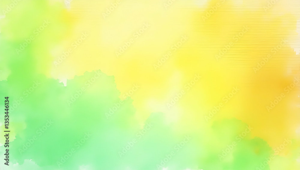 Fototapeta premium Vibrant watercolor texture with splash of tropical colors featuring greens yellows oranges creating lively energetic backdrop perfect for creative projects concept as Vibrant watercolor texture with s