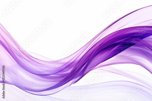 Vibrant purple swirling lines in a luminous, flowing design capturing light and motion isolated on white background