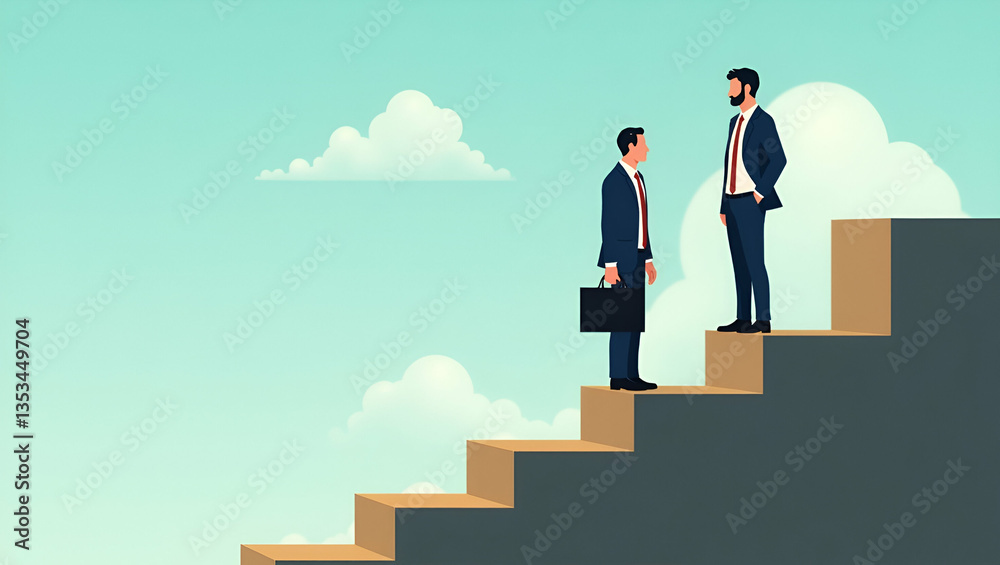 Flat Businessmen highlight success plan climbing steps long term vision secures brand advantage synergy lens action fosters growth ensuring lasting stability concept as Team sets structured actions in Flat Businessmen highlight success plan climbing steps long term vision secures brand advantage synergy lens action fosters growth ensuring lasting stability concept as Team sets structured actions in