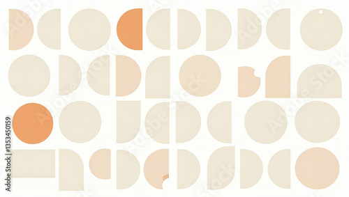 Stylish Clean Scandinavian Circle Tile Pattern: Minimal Colors & Shapes for Modern Home Decor