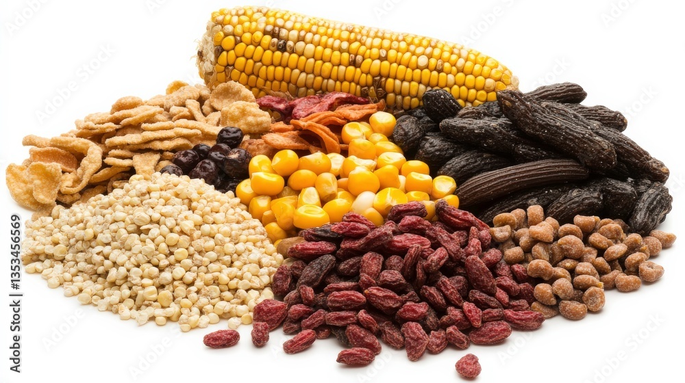 Fototapeta premium Vibrant Corn and Grain Display for Farm-to-Table