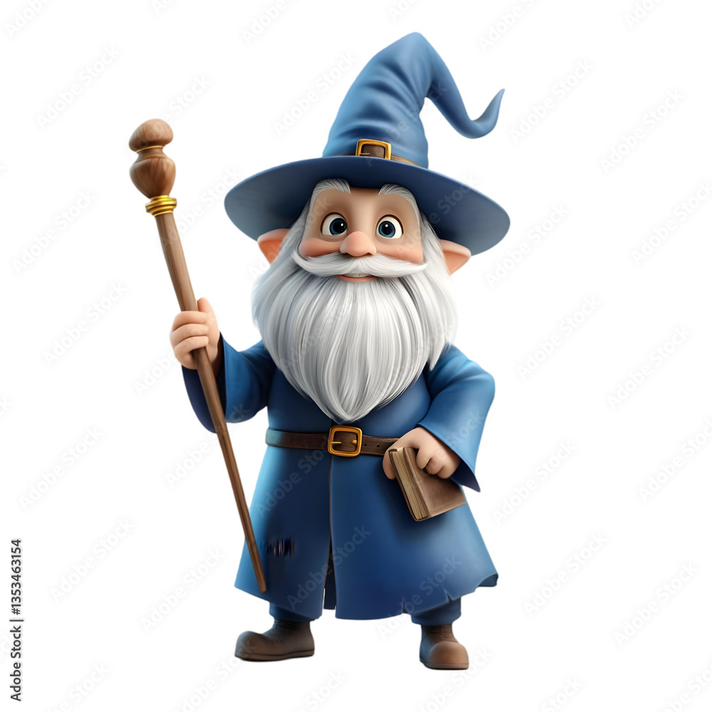 custom made wallpaper toronto digitalCartoon Wizard Gnome With Wand And Book