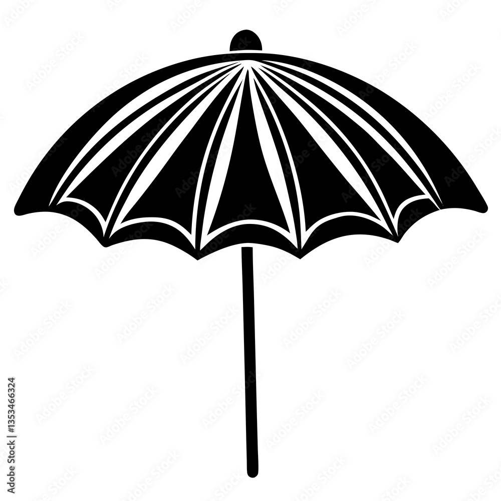 Beach Umbrella Silhouette Beach Umbrella Silhouette