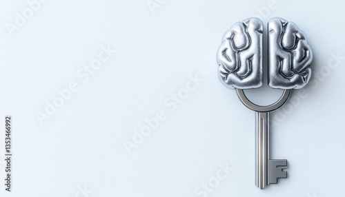 Wallpaper Mural Symbolic representation of a brain shaped key, representing mental access and potential. Torontodigital.ca