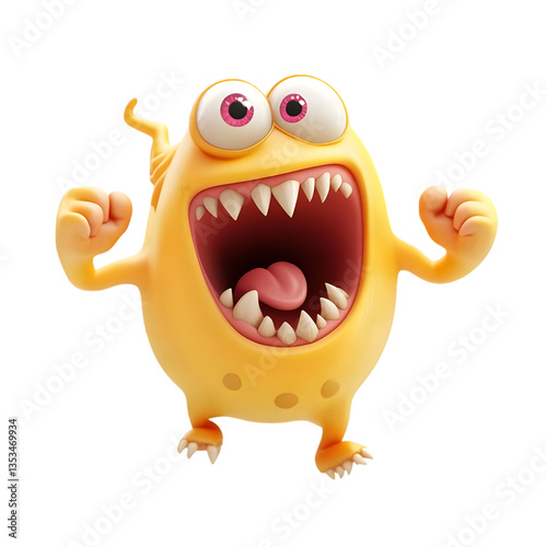 Wallpaper Mural Cartoon Yellow Monster With Wide Grin Torontodigital.ca