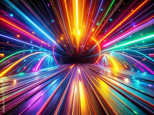 Abstract Glowing Lines Depth Effect:  Mystical Energy Background