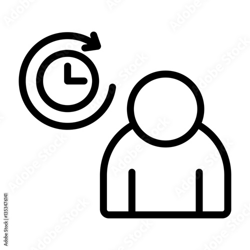 Procrastination Vector Line Icon Design