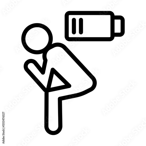 Fatigue Icon Vector Line Icon Design
