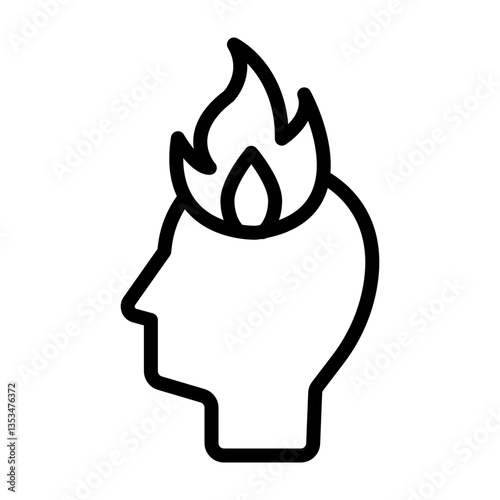 Burning Candle Vector Line Icon Design