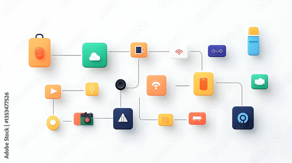 Fototapeta premium Colorful Visual Timeline for Pitch Deck Presentation Elements