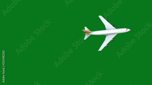 4K. Split plane animation on green screen.