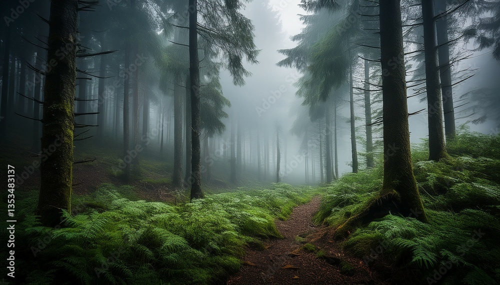 Obraz premium misty forest