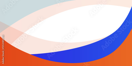 Blue and orange geometric business banner design. Creative banner design with wave shape. Simple design on white horizontal banner. Vector Eps10