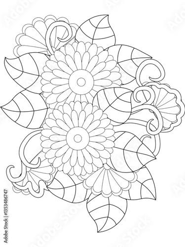 Flowers Coloring Pages For Adultes
